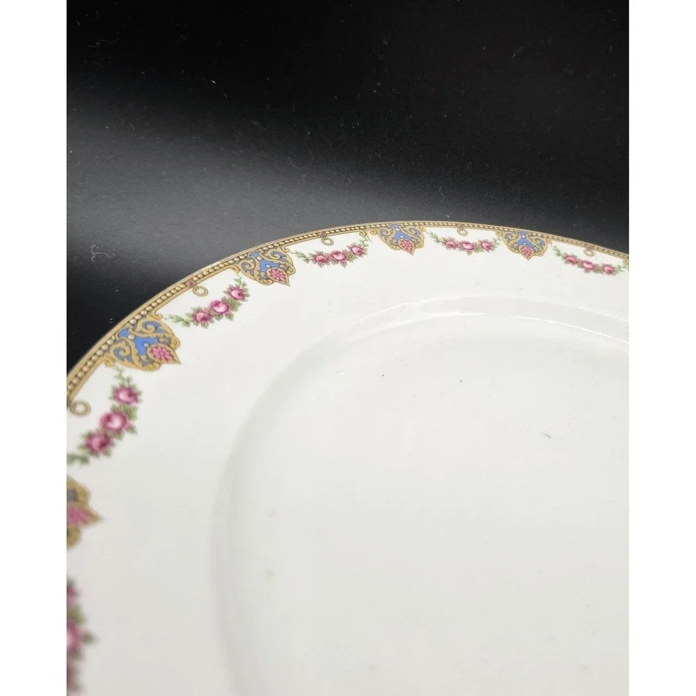 Set/3 Vintage T&V Limoges Porcelain Dinner Plat3 Floral Banner 10